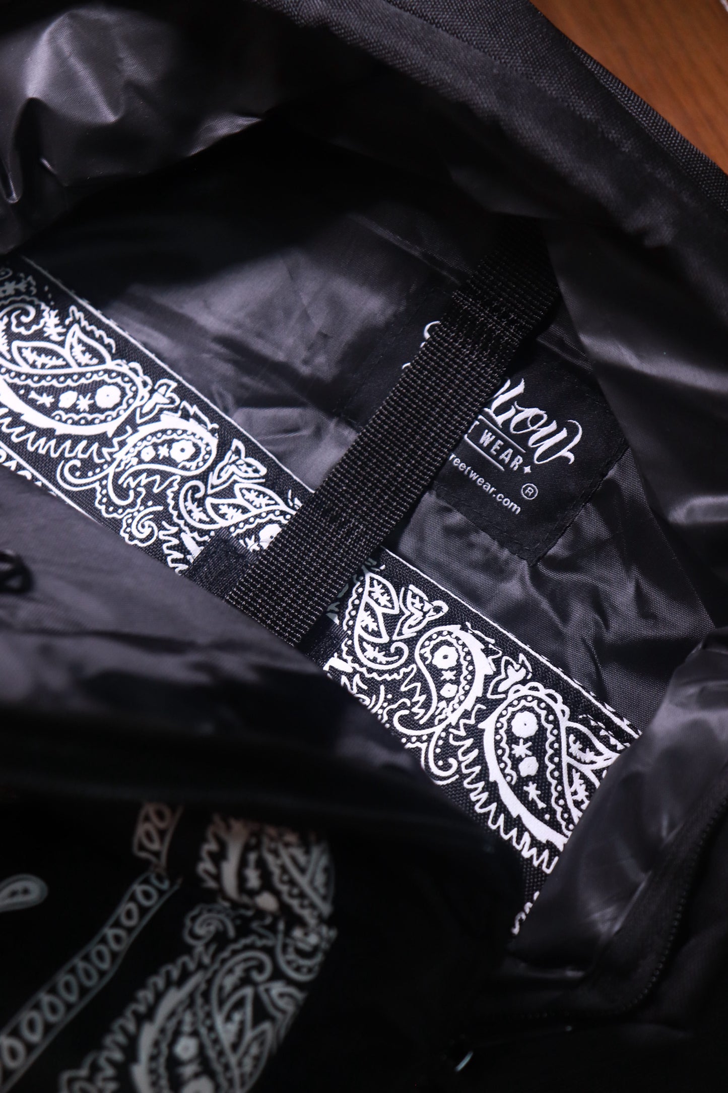 LOWLOW STREETWEAR BLACK BANDANA BACKPACK