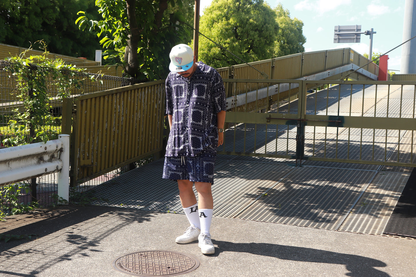 PACSUN Blue Paisley Camp Shirt