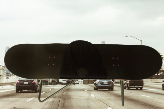 STUSSY leather patch cuff beanie