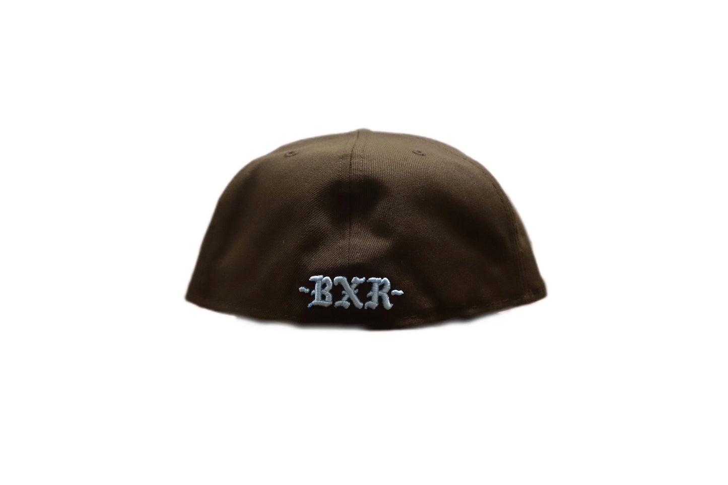 BORN X RAISED NEW ERA FITTED ROCKER HAT WALNUT / BABY BLUE
