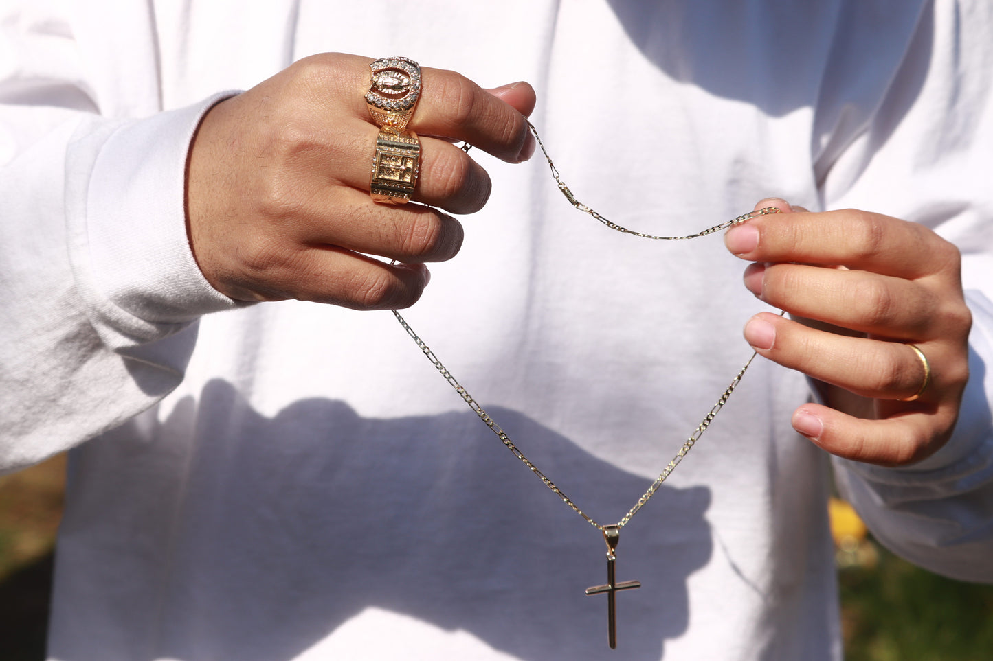 Cross Ice Gold Necklace