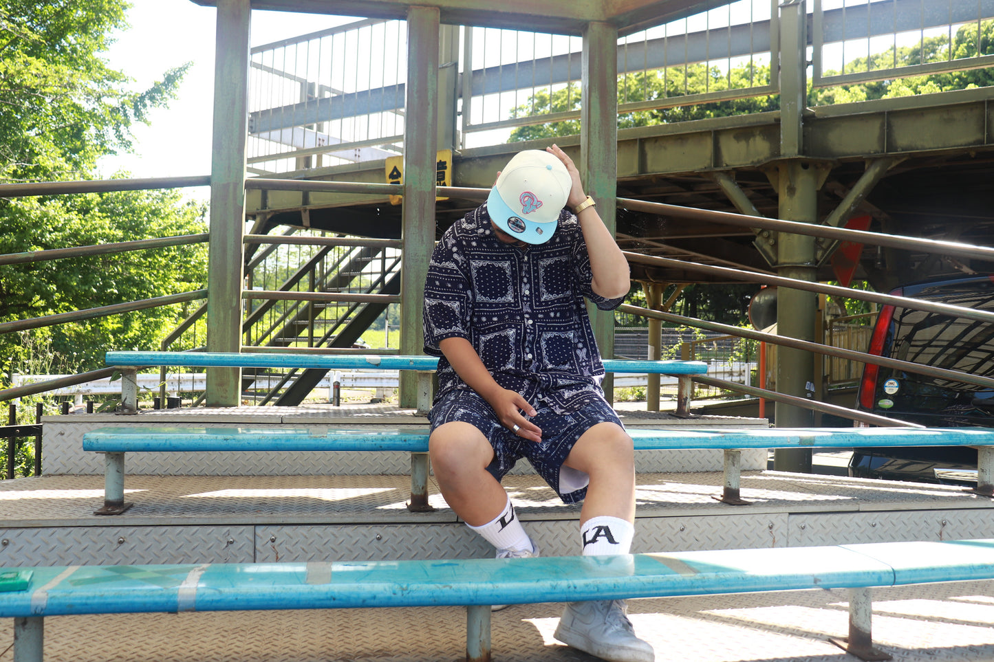 PACSUN Blue Paisley Camp Shirt