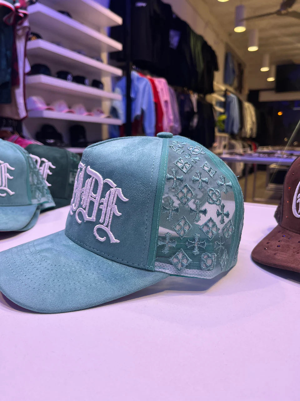 MadStrange OE OSIDE Suede Snapback (Teal)
