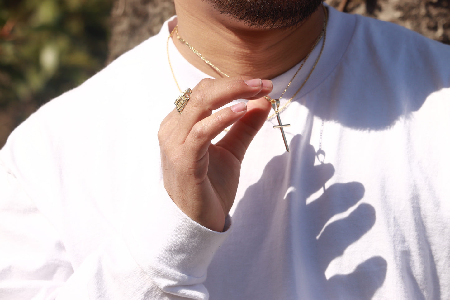 Cross Ice Gold Necklace