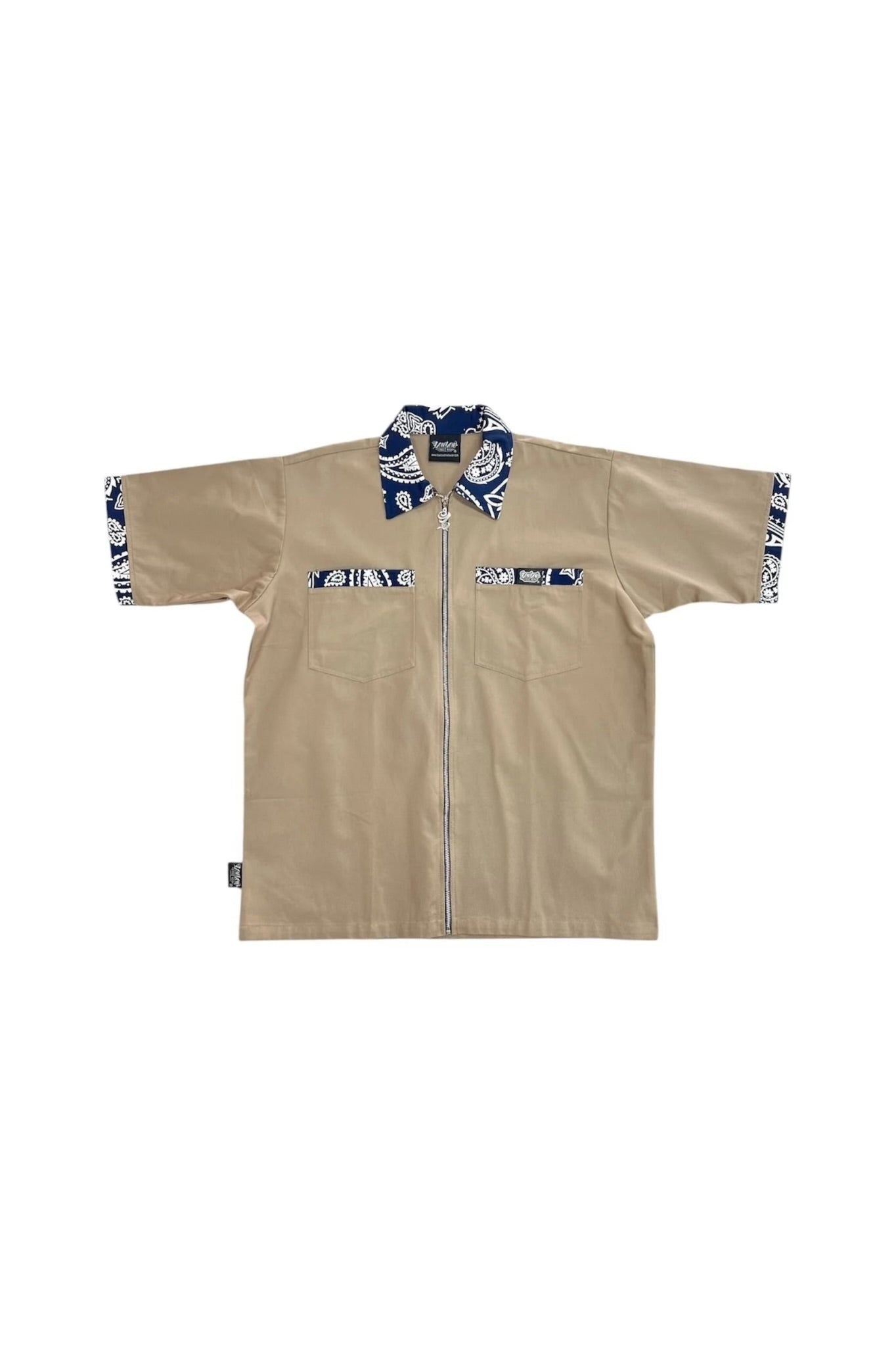 LOWLOW STREETWEAR LOWRIDING KHAKI NAVY BLUE BANDANA