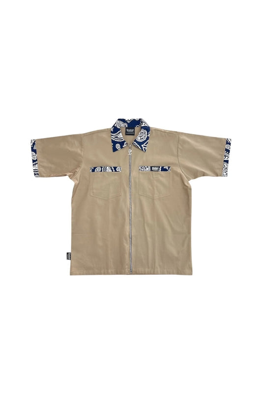 LOWLOW STREETWEAR  LOWRIDING KHAKI NAVY BLUE BANDANA