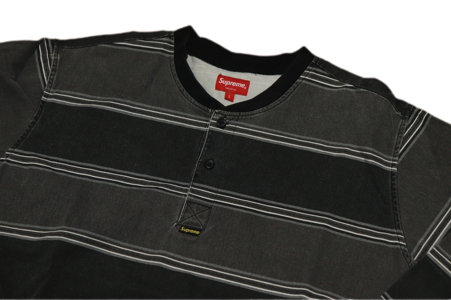 VINTAGE Supreme Printed Strip Twill Henley