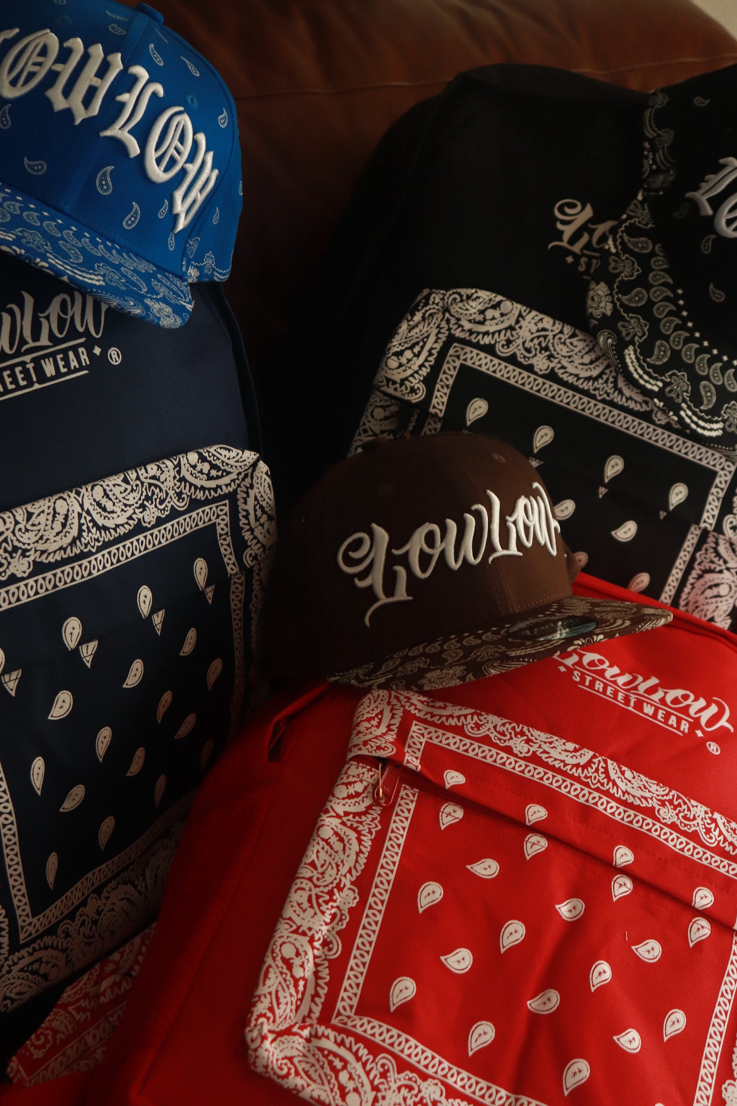 LOWLOW STREETWEAR RED BANDANA BACKPACK