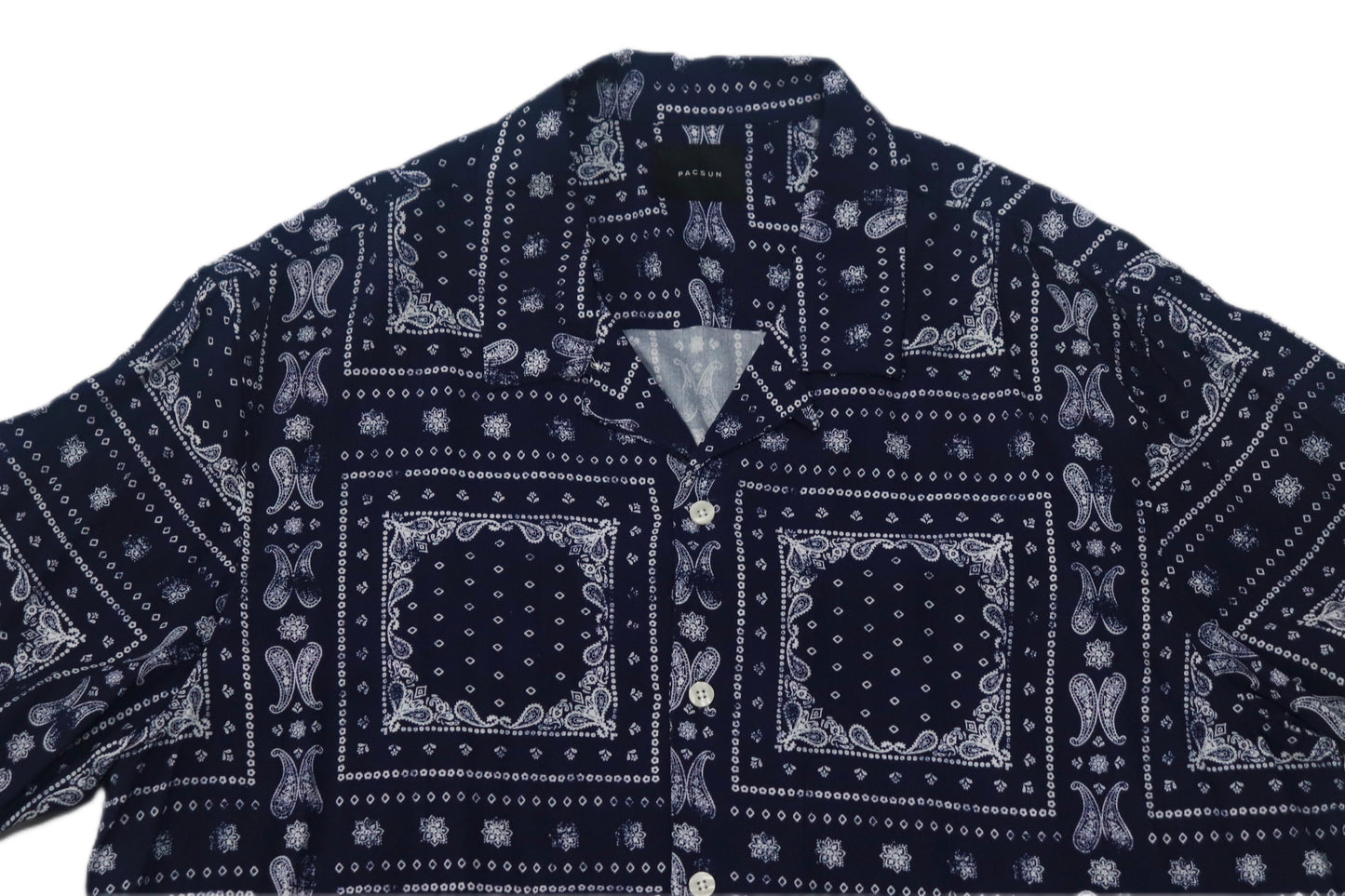 PACSUN Blue Paisley Camp Shirt