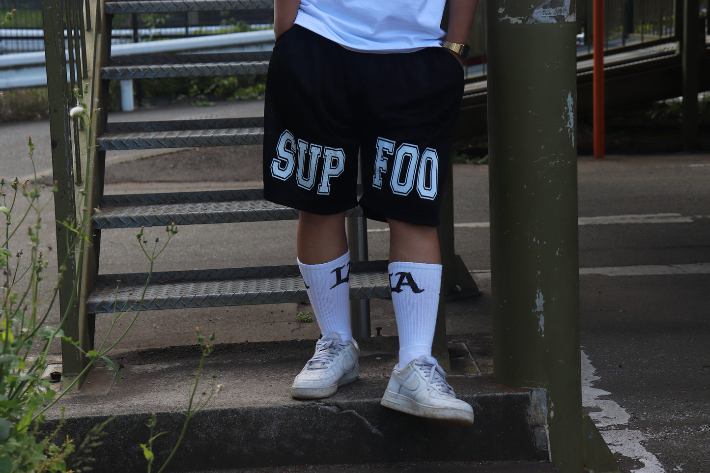 SUPFOO VARSITY MESH SHORTS