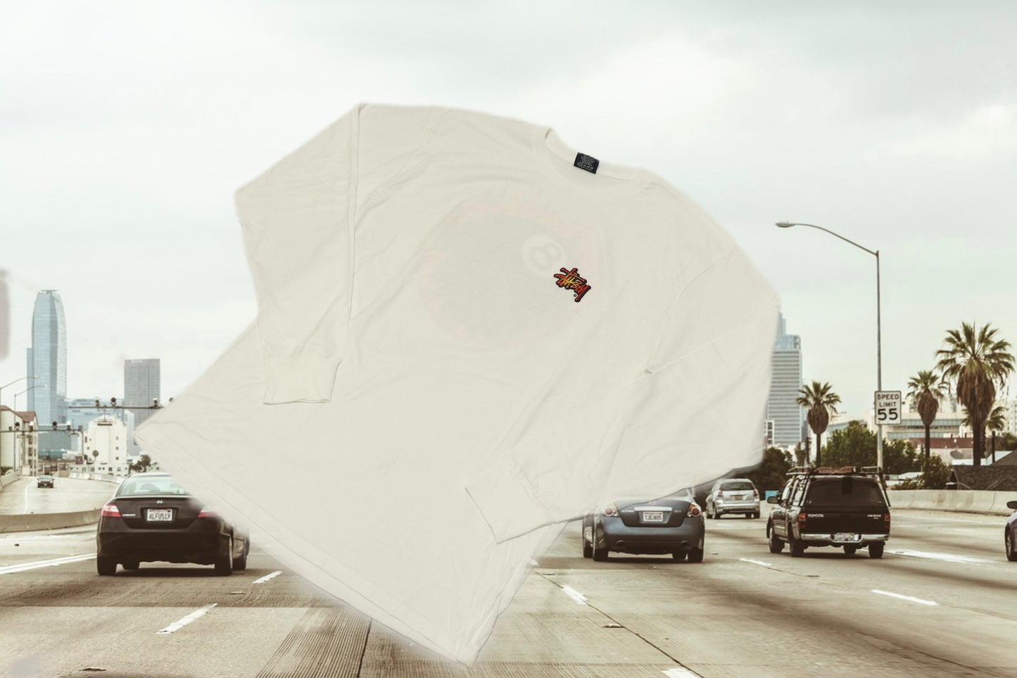 STUSSY FIRE 8 BALL long sleeve T