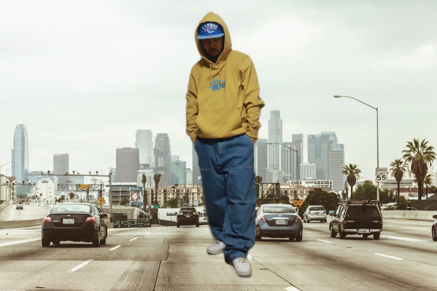 STUSSY STOCK LOGO APPLIQUE HOODIE