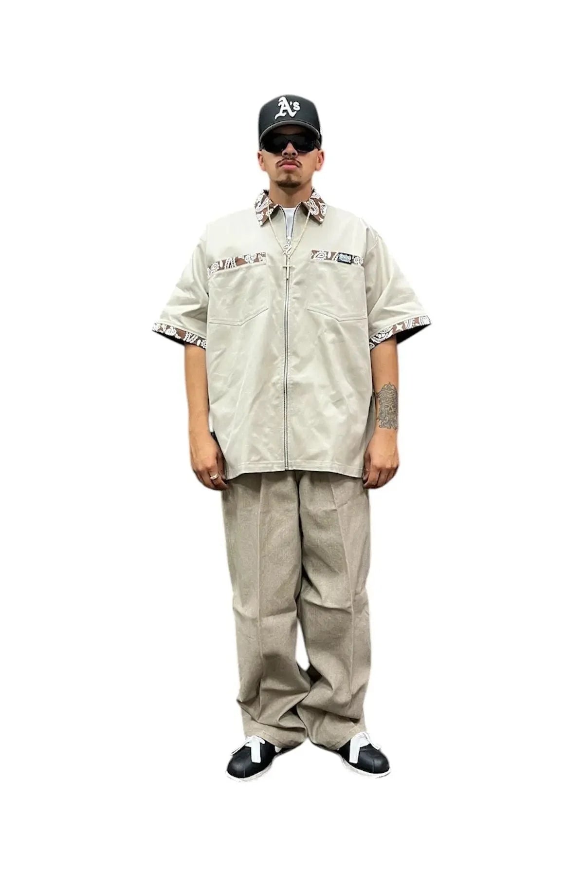 LOWLOW STREETWEAR LOWRIDING KHAKI BROWN BANDANA