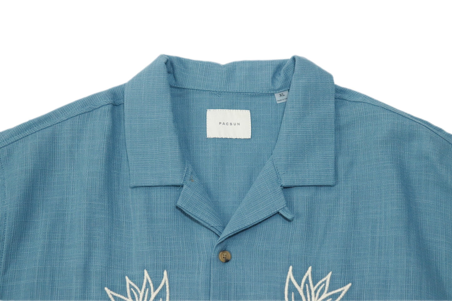 PACSUN Blue Oversized Camp Shirt
