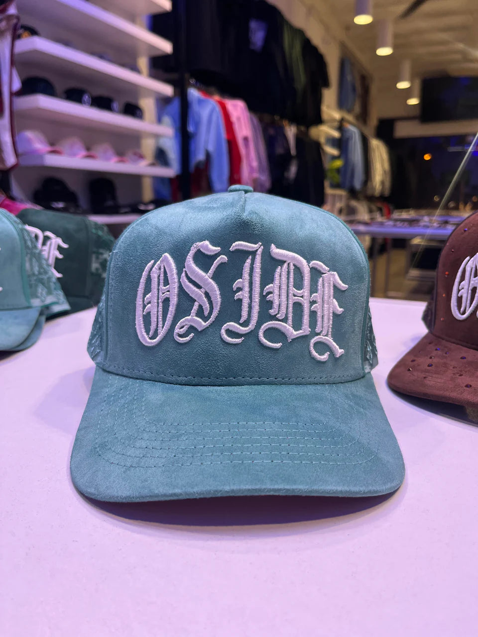 MadStrange OE OSIDE Suede Snapback (Teal)