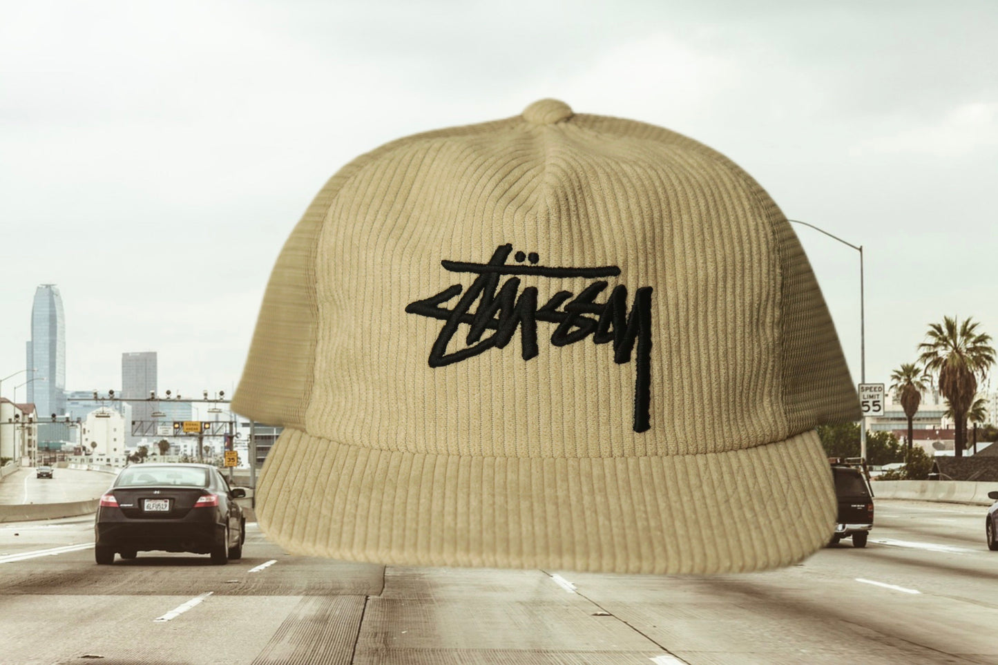 STUSSY corduroy mesh cap