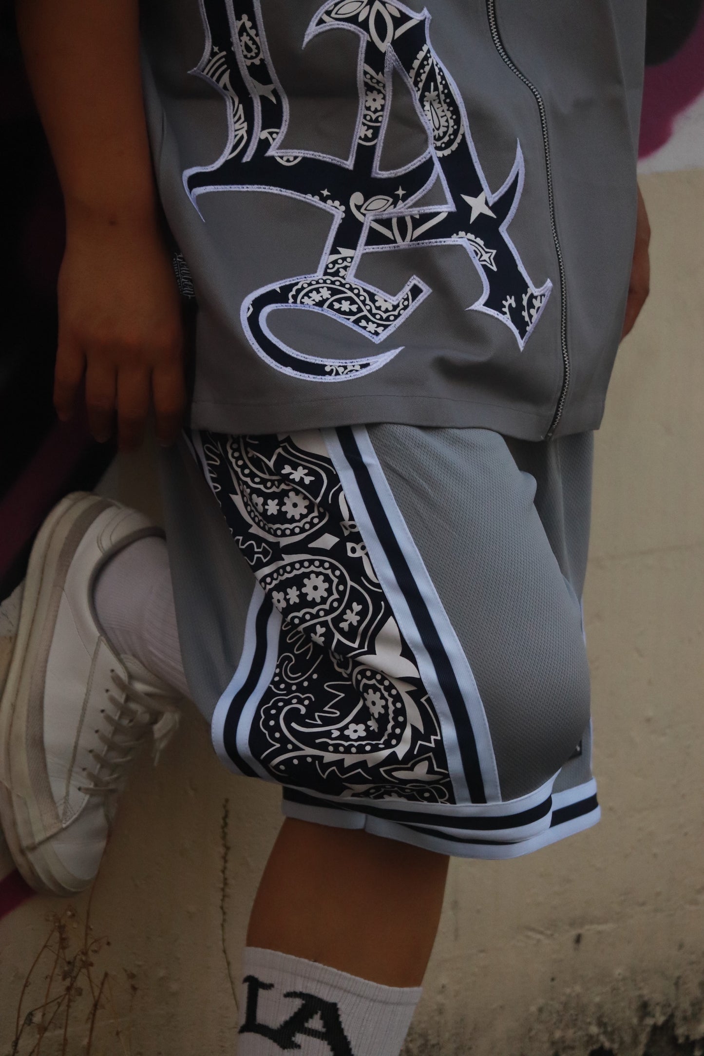 LOWLOW STREETWEAR LOWLOW Paisley Court Shorts – Navy