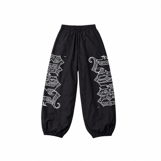 LOWLOW STREETWEAR Old English Track Pants Blackout