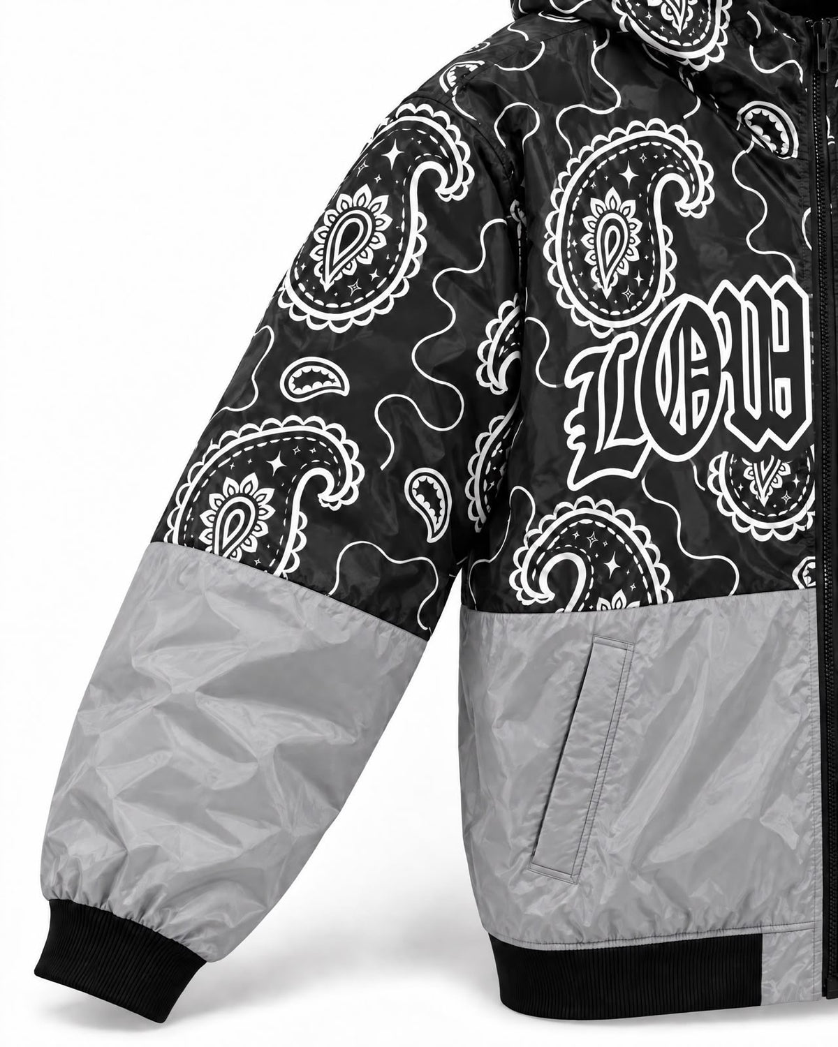 LOWLOW STREETWEAR Rag Block Zip Hoodie Blackout