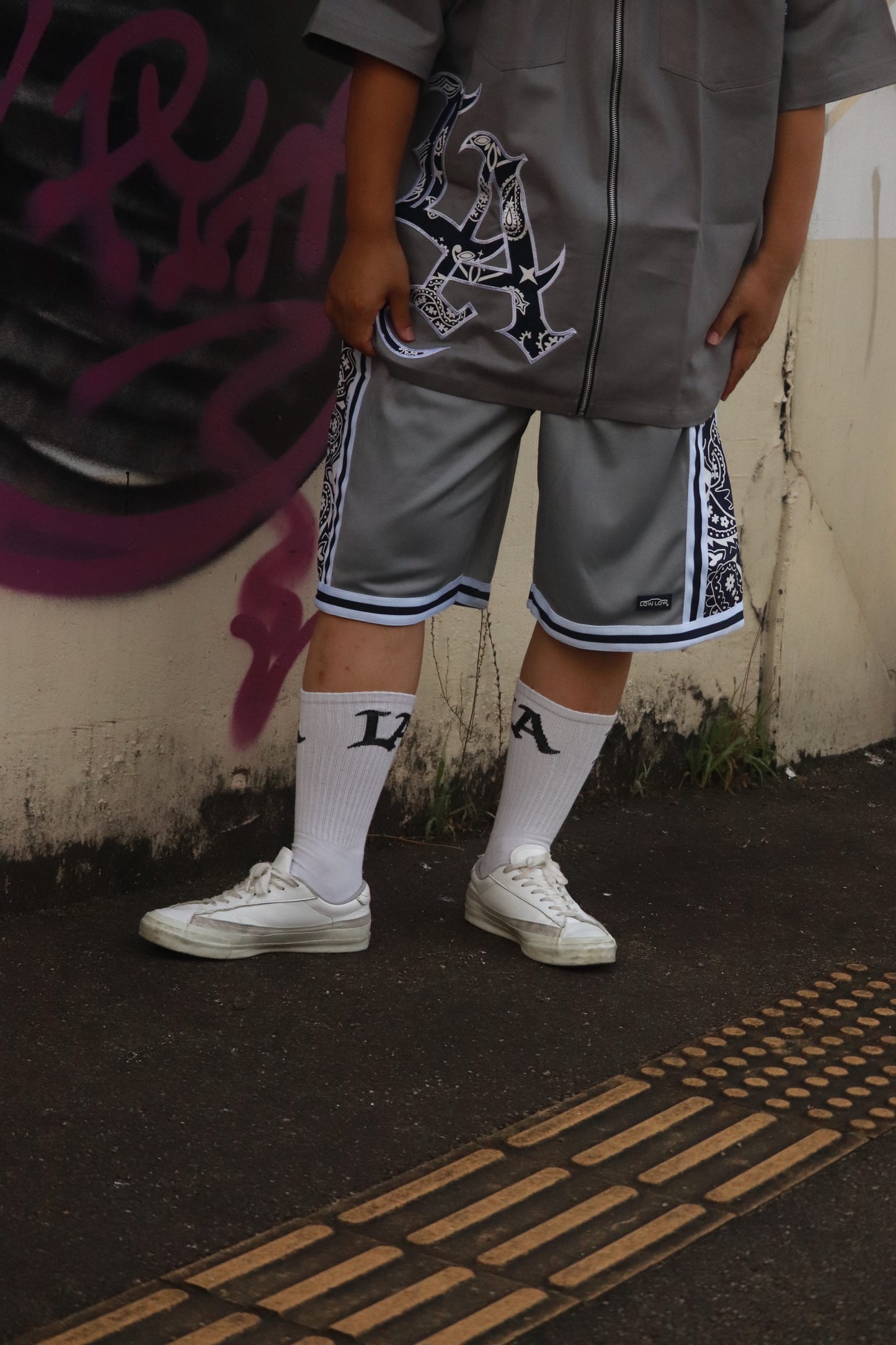 LOWLOW STREETWEAR LOWLOW Paisley Court Shorts – Navy