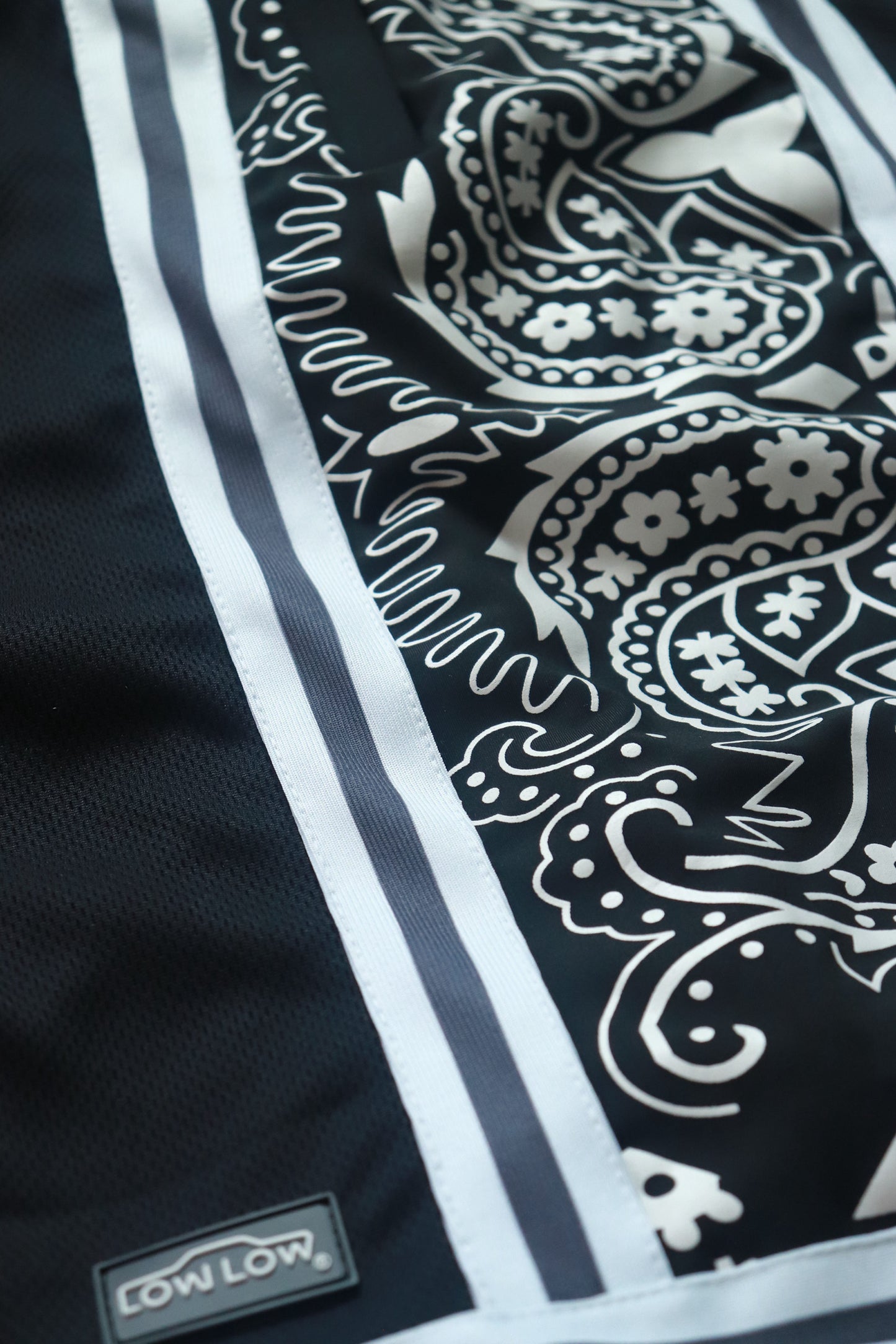 LOWLOW STREETWEAR LOWLOW Black Paisley Court Shorts  BK