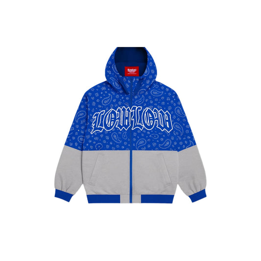 【限定生産】LOWLOW STREETWEAR LOWLOW Paisley Split Zip Jacket Royal Blue